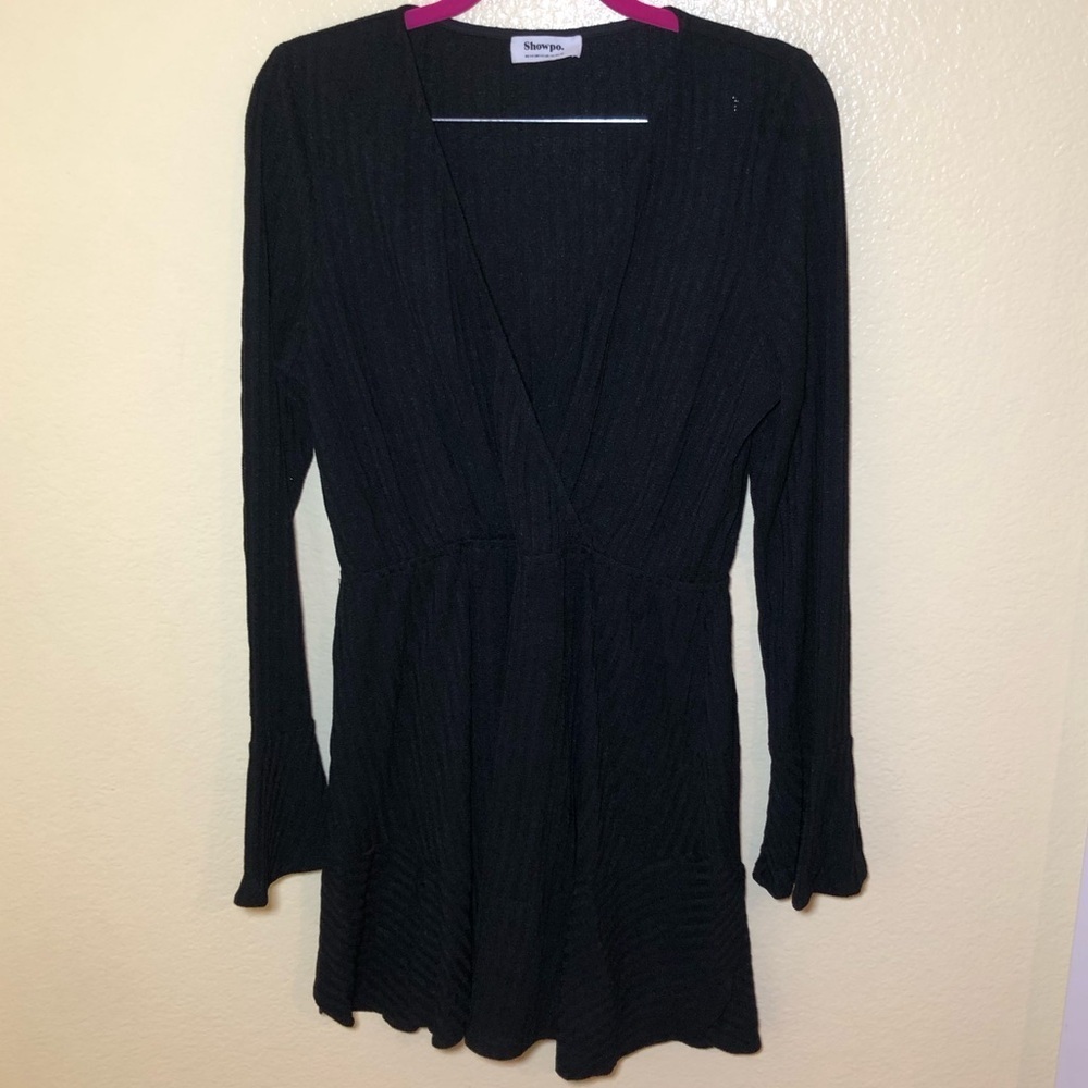 SHOWPO THE NEXT STEP MINI DRESS - LONG SLEEVE DRESS IN BLACK Size 10 - Picture 2 of 9